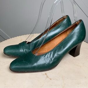 Coach Vintage Green Leather Pump Heels Shoe Size 6 M